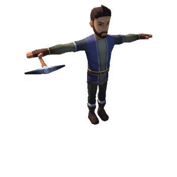 Male Peasant 03D-Pickaxe